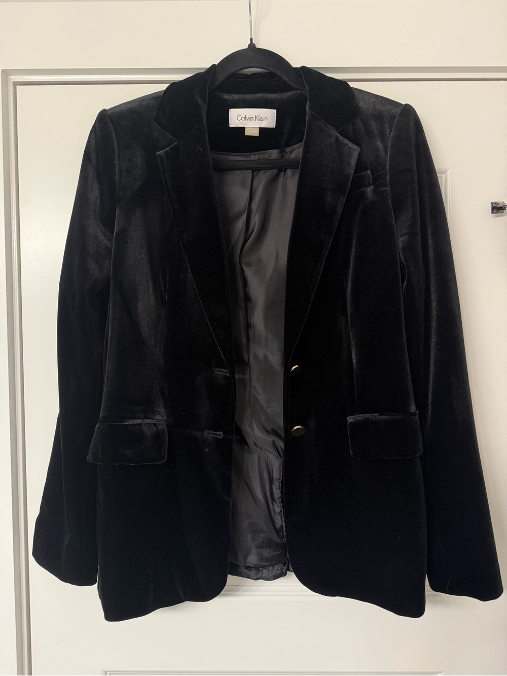 Calvin Klein Black Velvet Blazer
